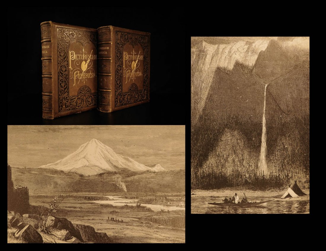 1874 BEAUTIFUL 1ed Picturesque America Illustrated: 1874 BEAUTIFUL 1ed Picturesque America Illustrated Scenery Landscapes AMERICANA ‘Picturesque America’ is one of the best and most thorough works on the history of America. According to Rainey, “