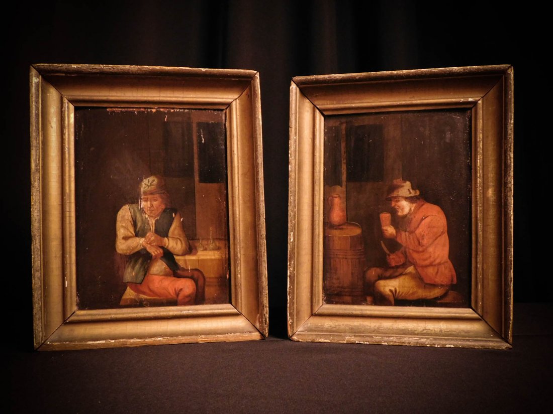 19th-century Oil Paintings on Wood European School (1 of 8)