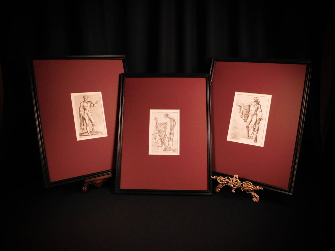 1638 RARE 3 Perrier Icones Engravings Classical Nudes (1 of 5)