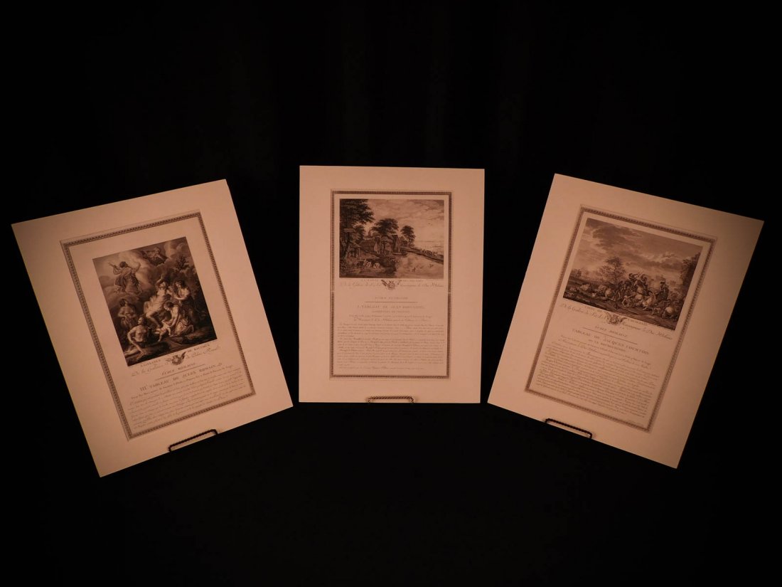 1786 RARE Set of 3 Engravings from Galerie des Palais: 1786 RARE Set of 3 Engravings from Galerie des Palais Royal Courtois Romain ART An impressive set of three huge matted engravings from Jacques Couche’s ‘Galerie du Palais Royal’. This work featu