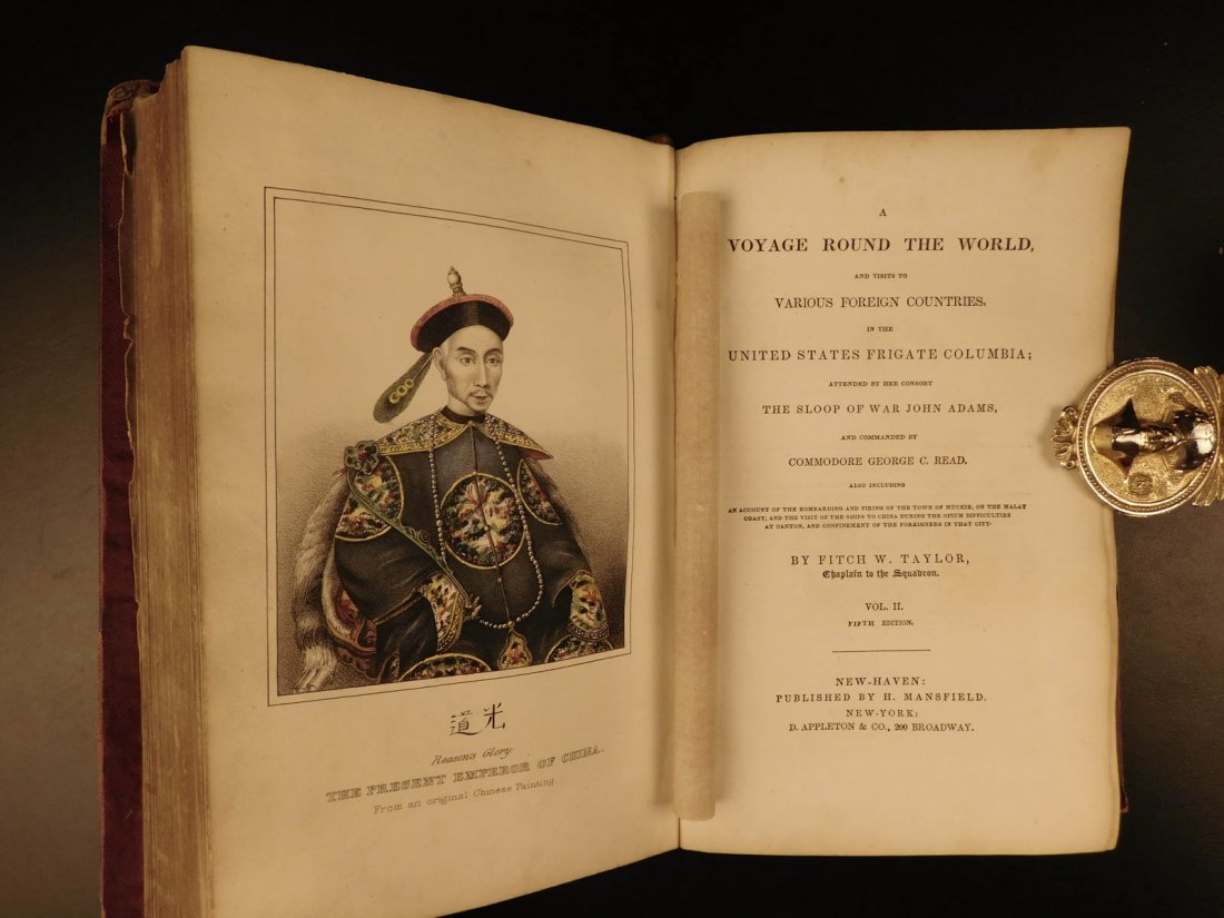 1845 Voyage Round the World Taylor USS Columbia CHINA: 1845 Voyage Round the World Taylor USS Columbia CHINA India Brazil Illustrated Fitch Waterman Taylor was a 19th-century American minister and seaman. He was appointed a chaplain in the U.S. Navy in 18