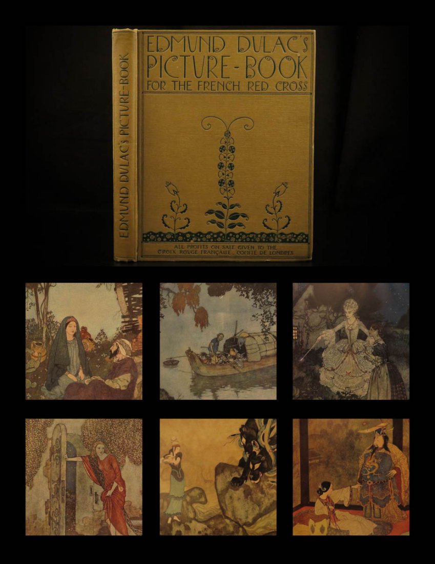 1916 Fairy Tales Edmund Dulac ART WWI Red Cross Arabian: 1916 Fairy Tales Edmund Dulac ART WWI Red Cross Arabian Nights Cinderella Sinbad “A dream is a wish your heart makes when you're fast asleep.” ― Cinderella Edmund Dulac is perhaps the most f