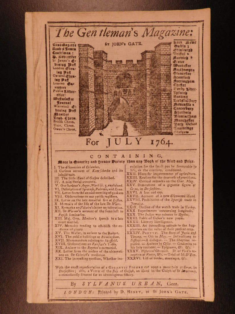 1764 Gentleman’s Magazine COLUMBUS Voyage American (1 of 10)