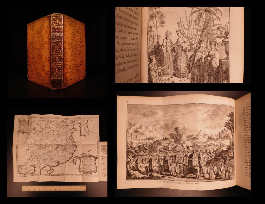 1780 HUGE CHINA MAP & Voyages Mandarin Chinese Theatre: 1780 HUGE CHINA MAP & Voyages Mandarin Chinese Theatre Military Funeral Procession The best book of its kind! A rare book La Harpe’s ‘General History of Voyages’! This extensive work was begun b