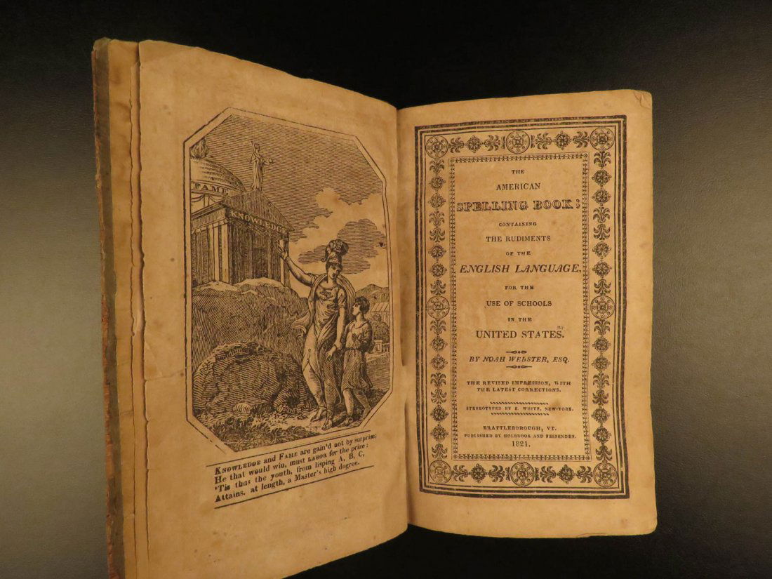 1821 Noah Webster American Spelling Book Speller (1 of 10)