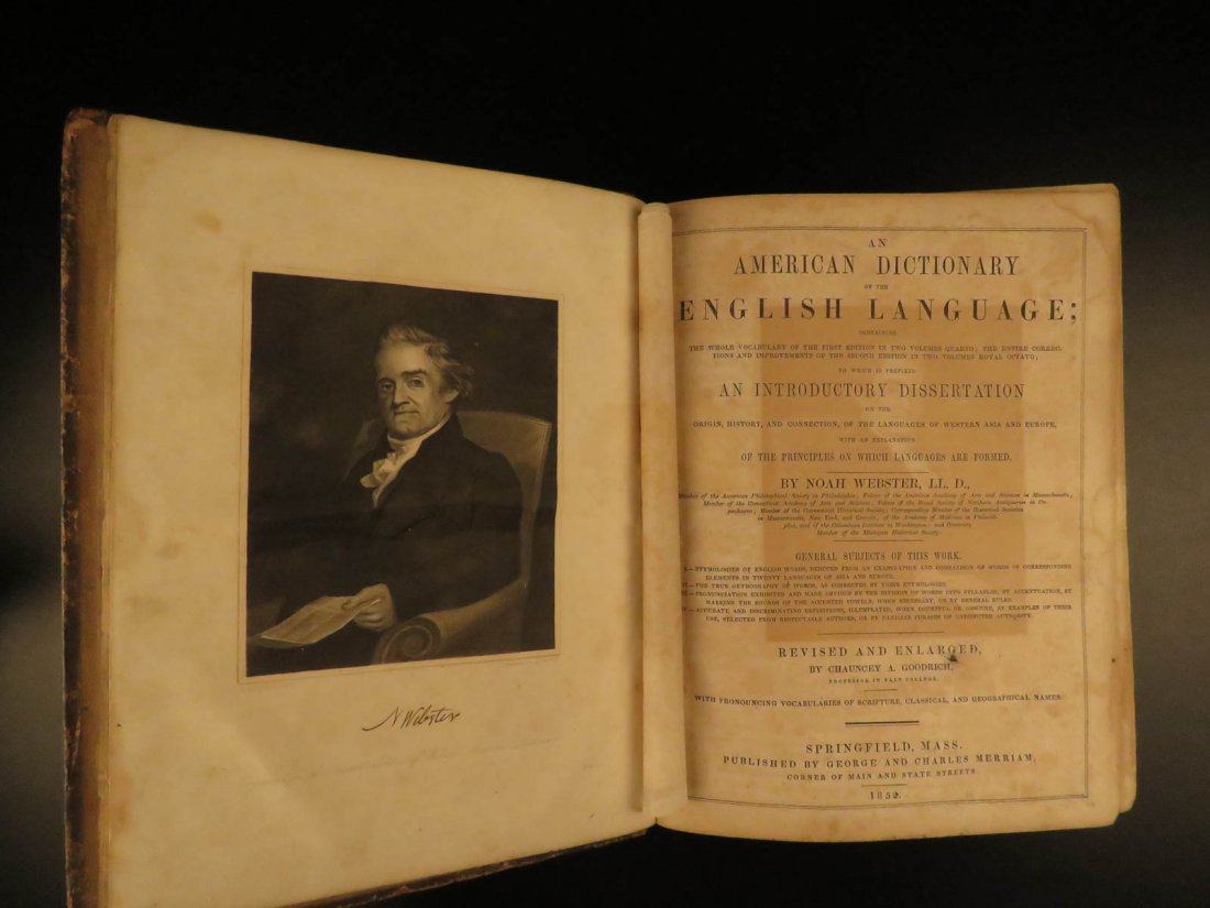 1852 Noah Webster American Dictionary HUGE English (1 of 10)