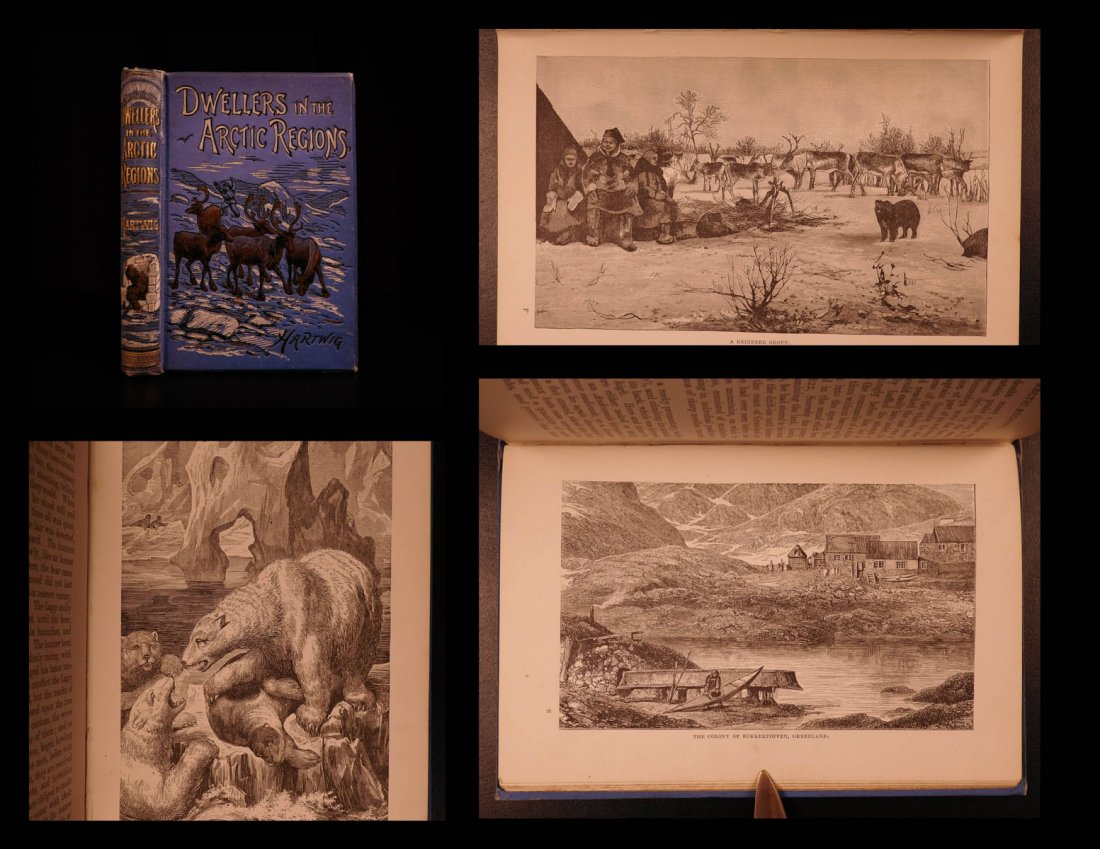 1887 Arctic Regions ESKIMOS Polar Bears Reindeer: 1887 Arctic Regions ESKIMOS Polar Bears Reindeer Zoology Antarctica ‘Dwellers in the Arctic Regions’ is a late 19th-century account and description of Eskimo tribes living in the Arctic. G Hartwig