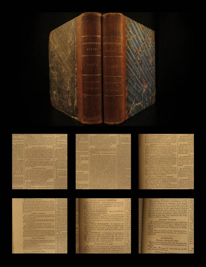 1864 Congressional Globe US Congress Reports Civil War (1 of 16)