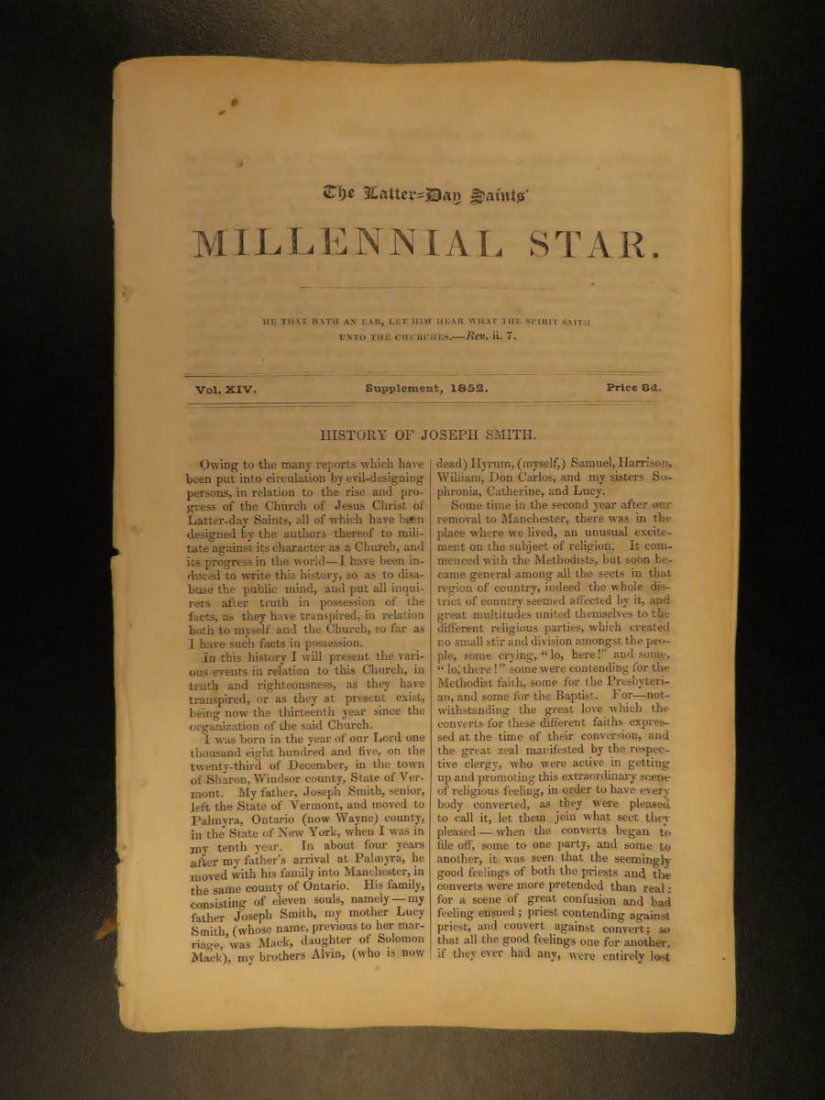 1852 MORMON Joseph Smith History Millennial Star Latter (1 of 10)
