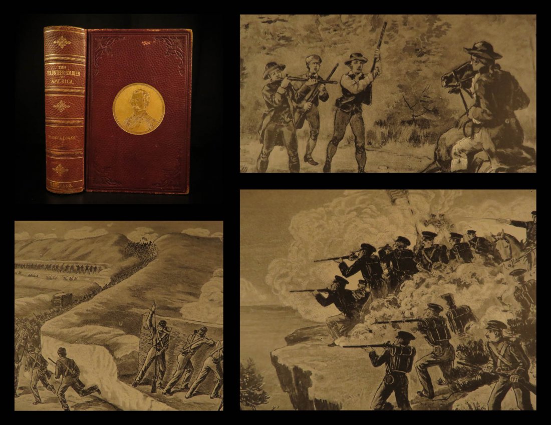 1887 1st ed Volunteer Soldier of America by Logan: 1887 1st ed Volunteer Soldier of America by Logan Civil War Revolution Army Navy ‘The Volunteer Soldier of America’ is a late 19th-century account on the militia soldiers who have fought in Americ