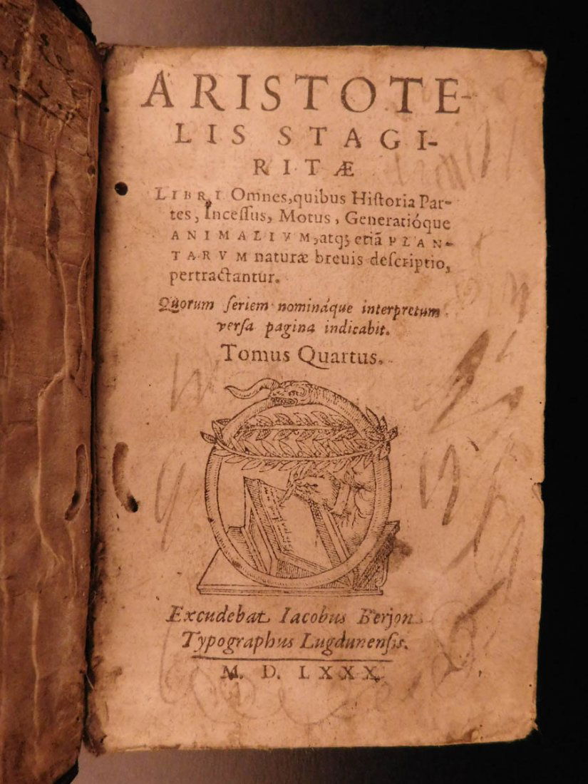 1580 Aristotle De Anima Animals Greek Philosophy (1 of 8)