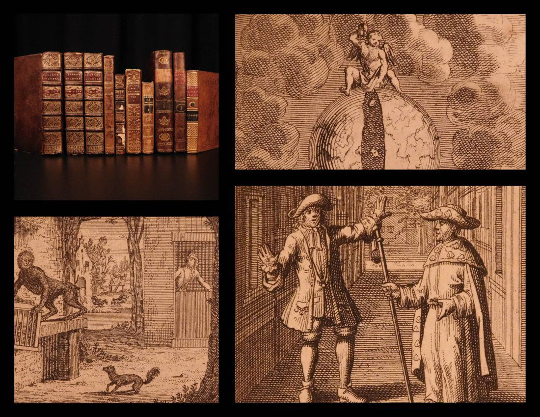 1711 RARE 8 Book Lot Homer Iliad Voltaire Jewish Letter (1 of 10)