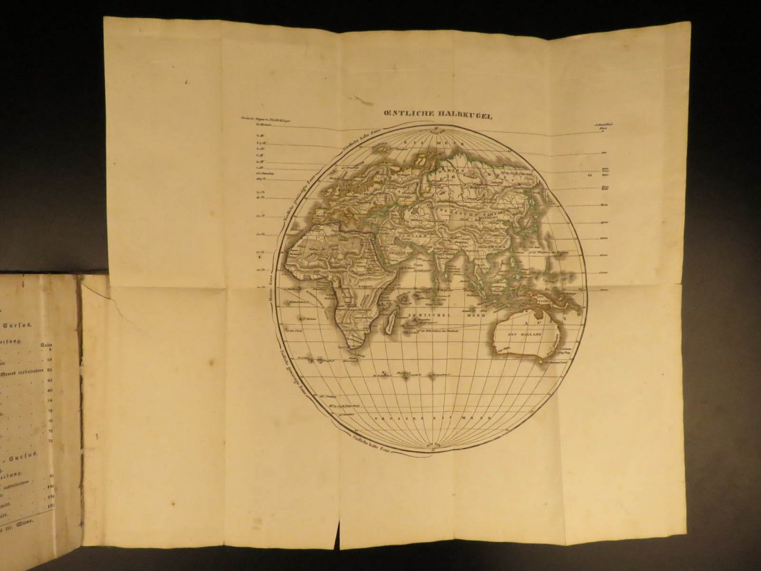 1843 Folding Color German World Maps Europe Americas (1 of 10)