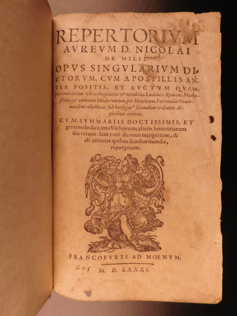 1581 ROMAN & Verona LAW Juris Civilis Milis Repertorium (1 of 12)
