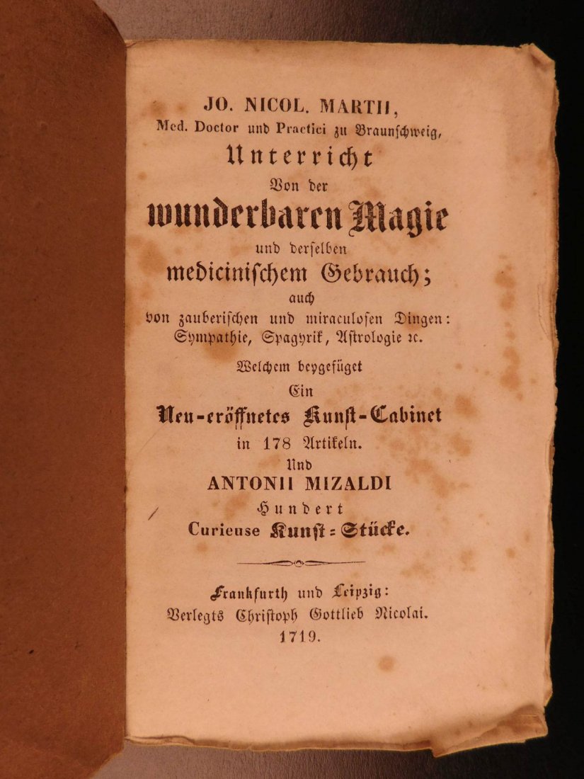 1719 1ed Natural MAGIC Witchcraft Astrology Geomancy (1 of 10)