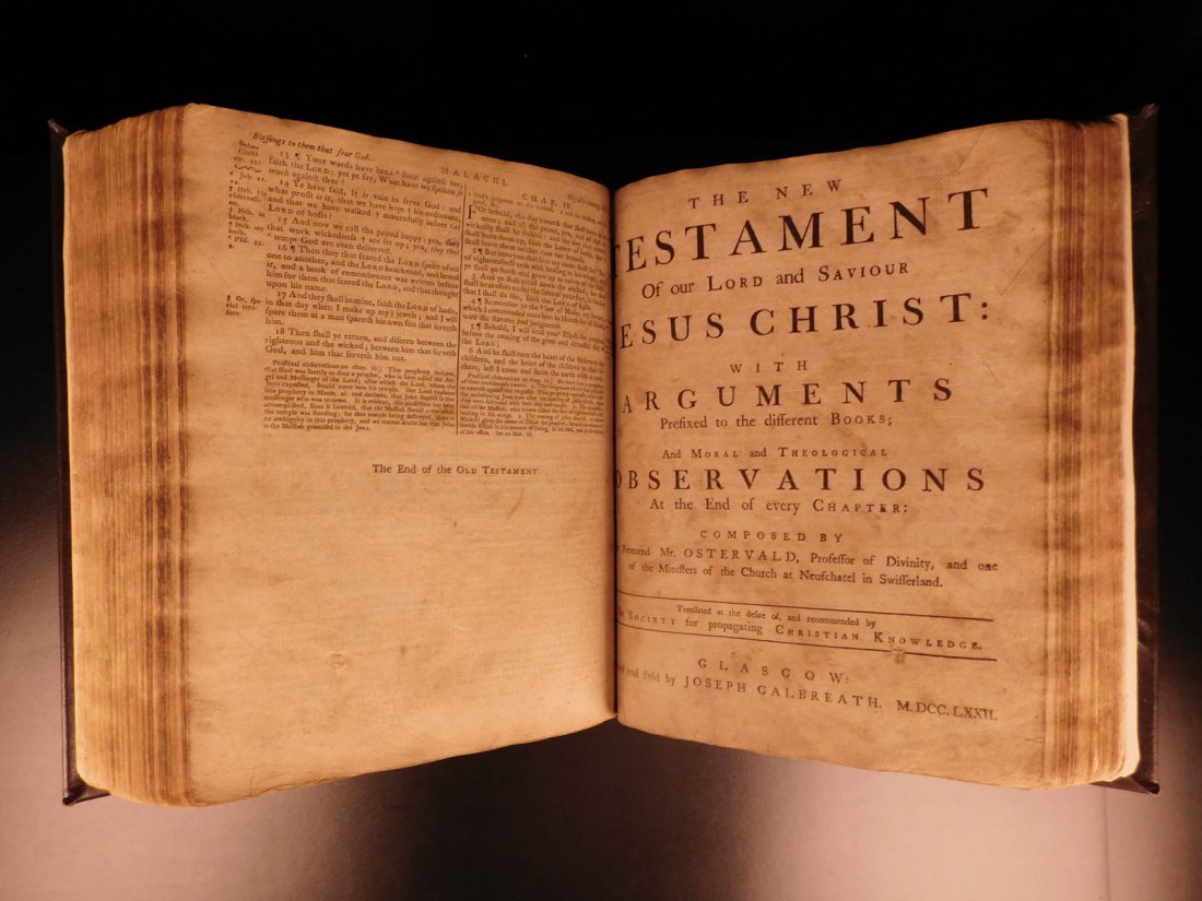 1772 Scottish Holy BIBLE + Swiss Osterwald Protestant (1 of 10)