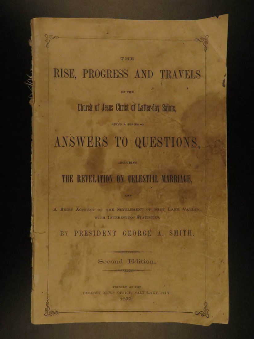 1872 LDS Church Salt Lake Utah Mormonism George A Smith: 1872 LDS Church Salt Lake Utah Mormonism George A Smith MORMON George Albert Smith was a recognized early leader of the Church of Latter Day Saints. He was one of the leaders that helped settle LDS co