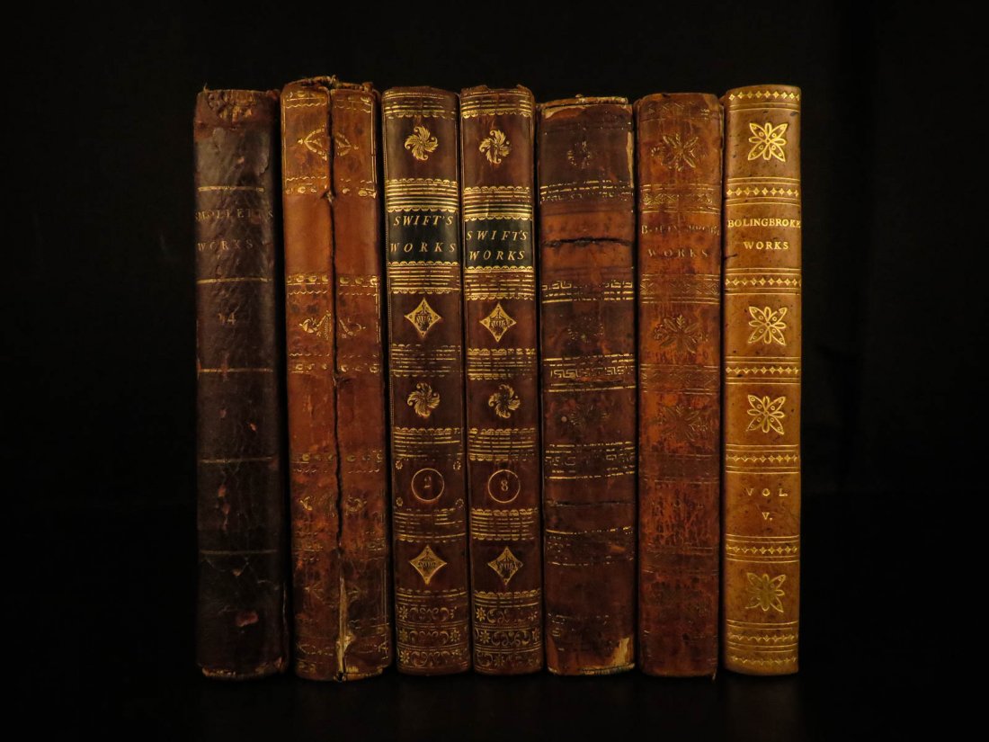 1796 7 Book Lot Jonathan Swift Smollett Addison Bolingb (1 of 10)