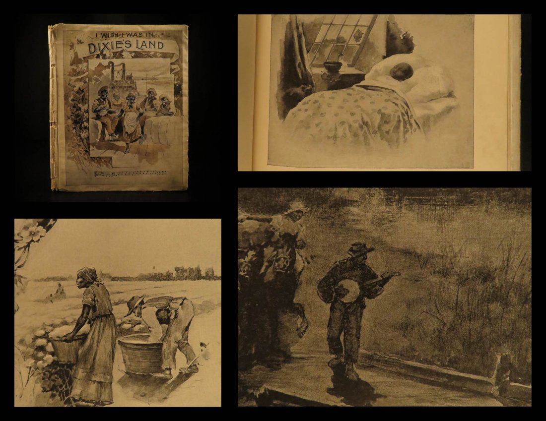 1892 Dixies Land Music Song Americana Slavery Civil War: 1892 Dixie’s Land Music Song Americana Slavery Civil War Confederate Illustrated A rare civil war book ‘I wish I was in Dixie’s Land’ was based on the civil war song written by Emmett for Brya