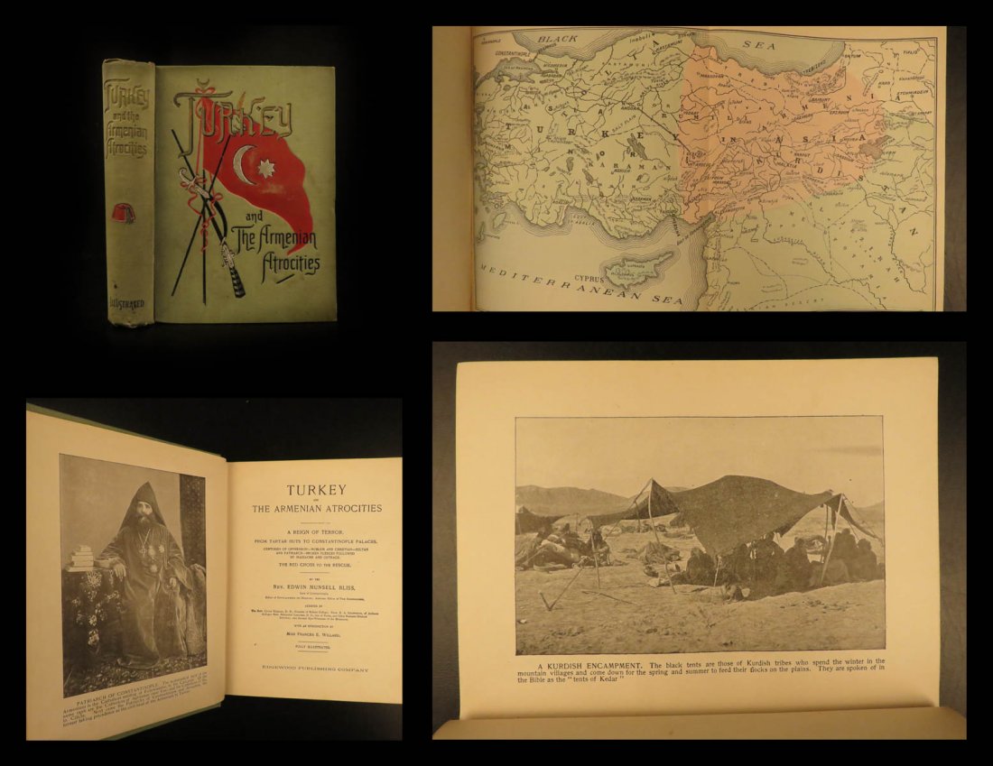 1896 Turkey Armenian Atrocities Muslim Christian: 1896 Turkey Armenian Atrocities Muslim Christian Massacre Color Illustrated MAP Bliss’ book ‘Turkey and the Armenian Atrocities’ is a contemporary account of the Hamidian massacres which led to 