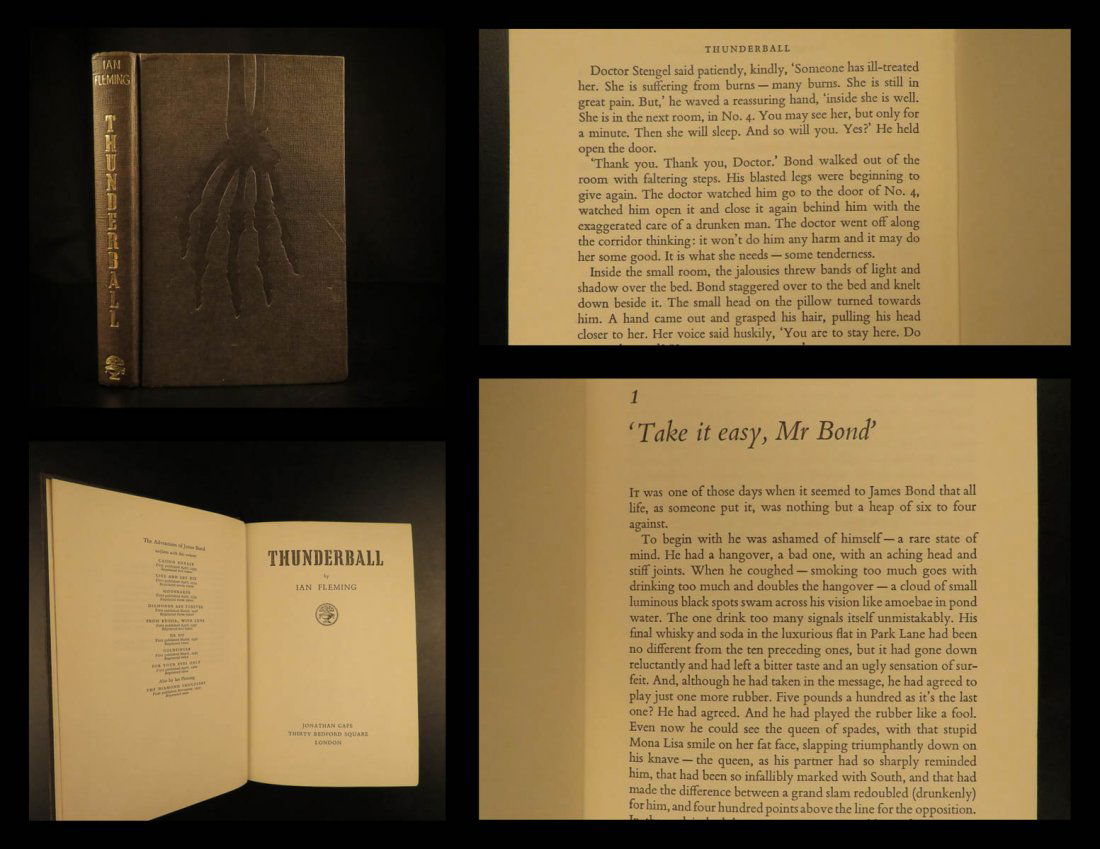 1961 1st ed JAMES BOND Thunderball Ian Fleming Novel (1 of 10)