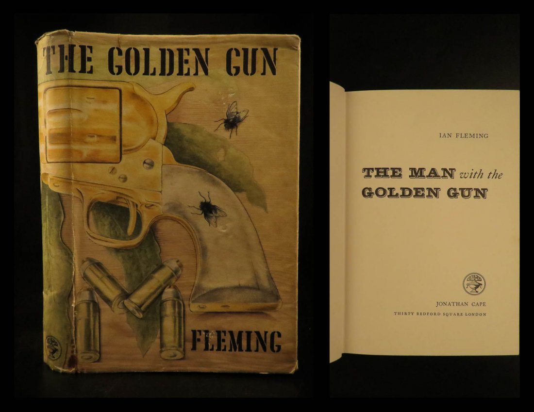 1965 1ed JAMES BOND Man with the Golden Gun Ian Fleming: 1965 1st ed JAMES BOND Man with the Golden Gun Ian Fleming Pistol NOVEL 007 + DJ The James Bond series focuses on a fictional character created in 1953 by writer Ian Fleming (1908 – 1964), who featu