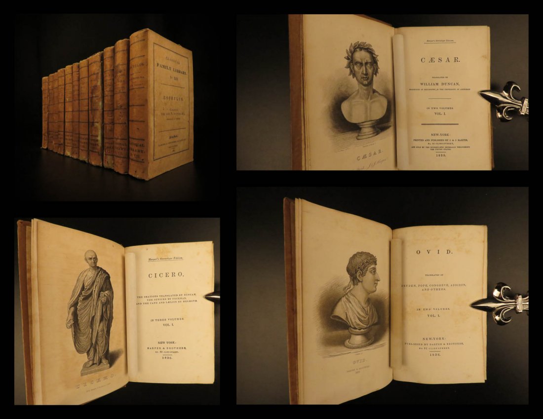 1836 Classical Library Demosthenes Virgil Cicero Ovid (1 of 10)
