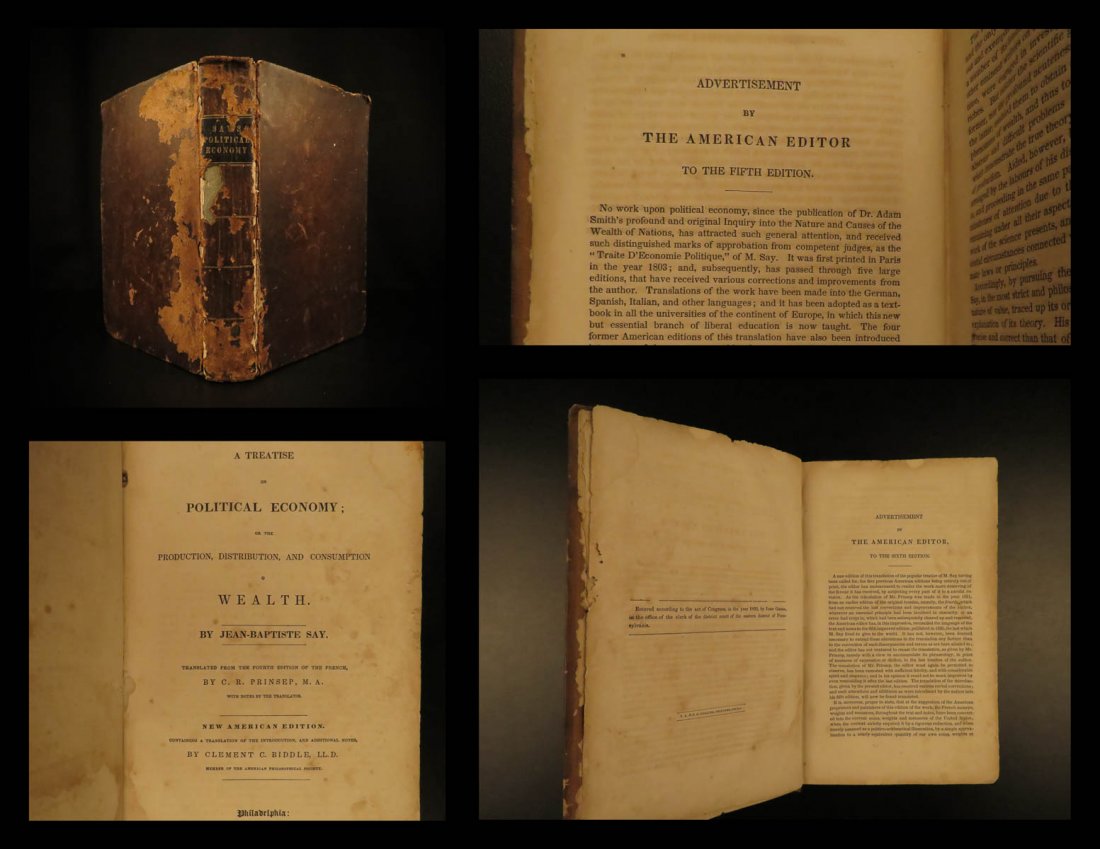 1842 Jean Baptiste SAY Economics Finance Supply Demand (1 of 10)