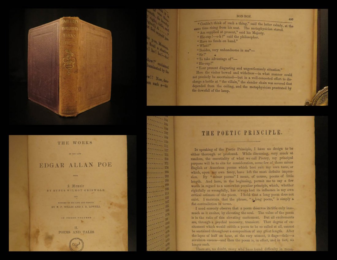 1853 Edgar Allan Poe Poems Tales The Raven Bells OCCULT: 1853 Edgar Allan Poe Poems Tales The Raven Bells OCCULT Horror Poetry Memoir “Hear the sledges with the bells, Silver bells, what a world of merriment their melody foretells!” – Poe, ‘The Bell