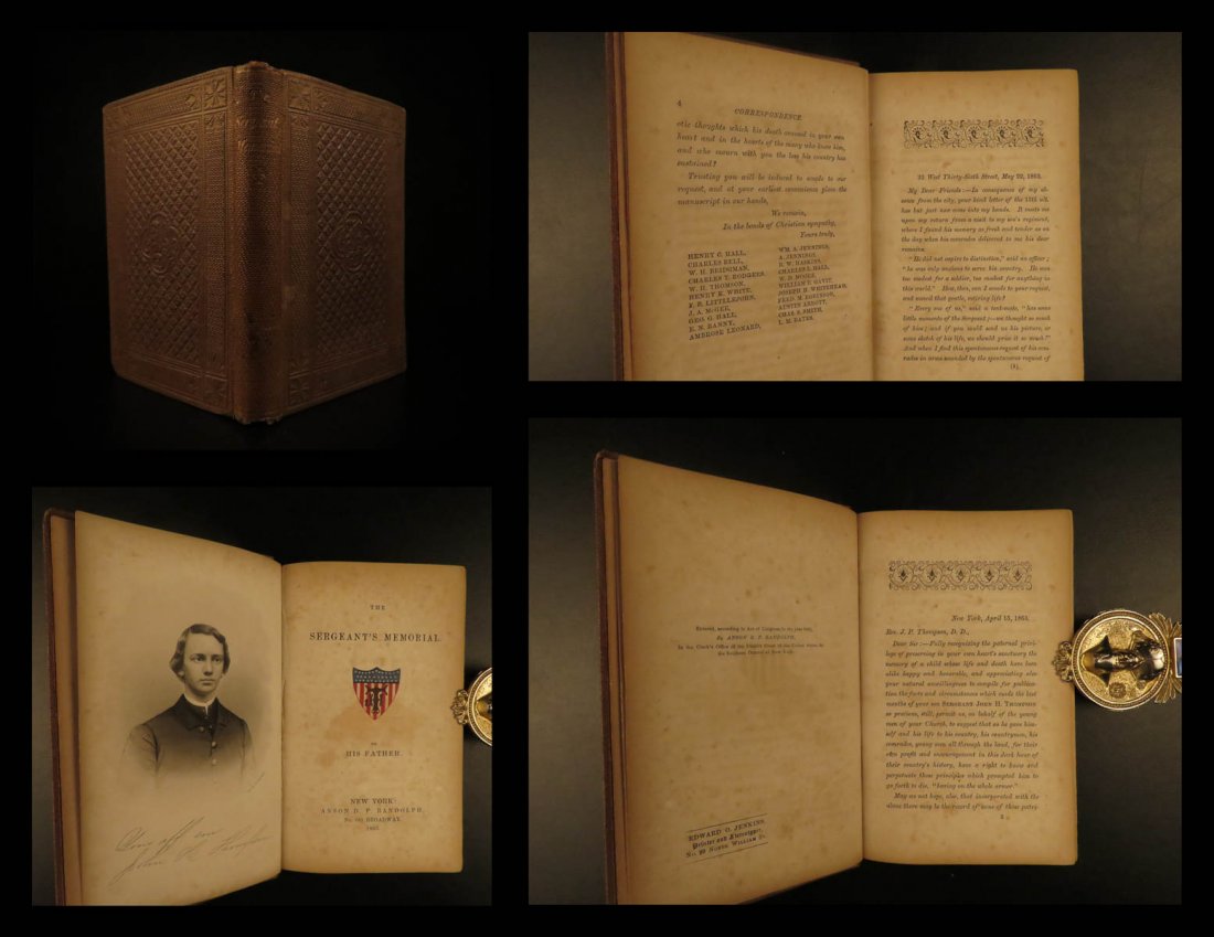 1863 Civil War Seargant’s Memorial Thompson Slavery: 1863 Civil War Seargant’s Memorial Thompson Slavery Abolition Racism America ‘The Seargant’s Memorial’ is a brief memoir of John H Thompson. Upon being requested of a memento of his son from b
