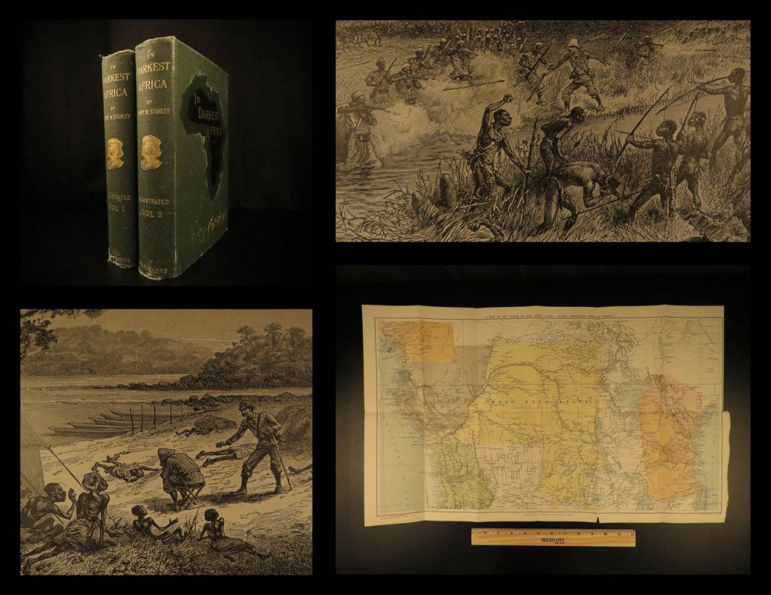 1890 1st ed In Darkest Africa Henry Stanley Emin Pasha (1 of 10)