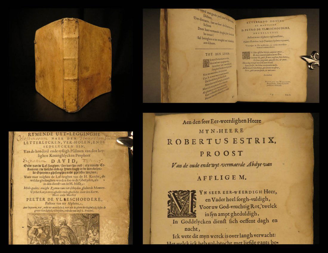 1660 RARE Dutch Holy BIBLE Psalms of David Peeter de (1 of 10)