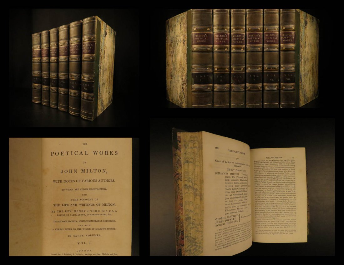 1809 John Milton Poetical Works Paradise Lost Sonnets (1 of 10)