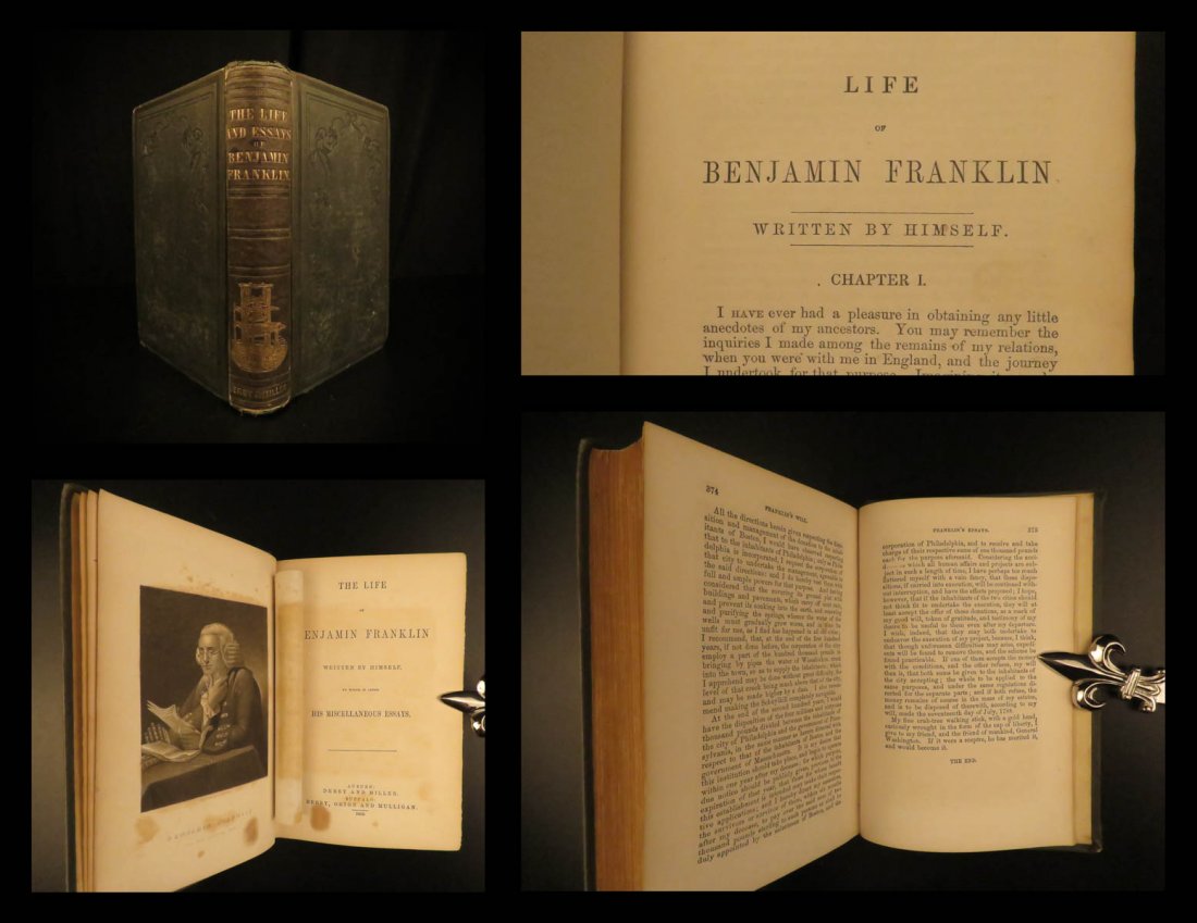 1853 Benjamin Franklin Life & Autobiography Essays (1 of 10)