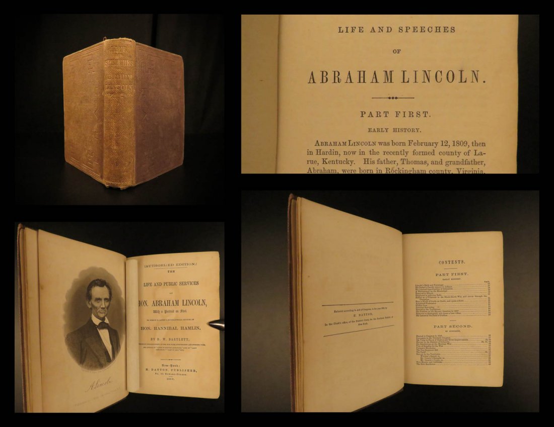 1860 1st ed Life of Abraham Lincoln & Hamlin SLAVERY (1 of 10)