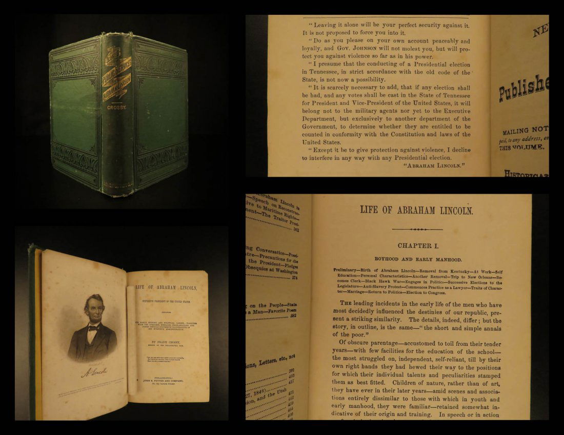 1865 1st ed Life of Abraham Lincoln Crosby Civil War (1 of 10)