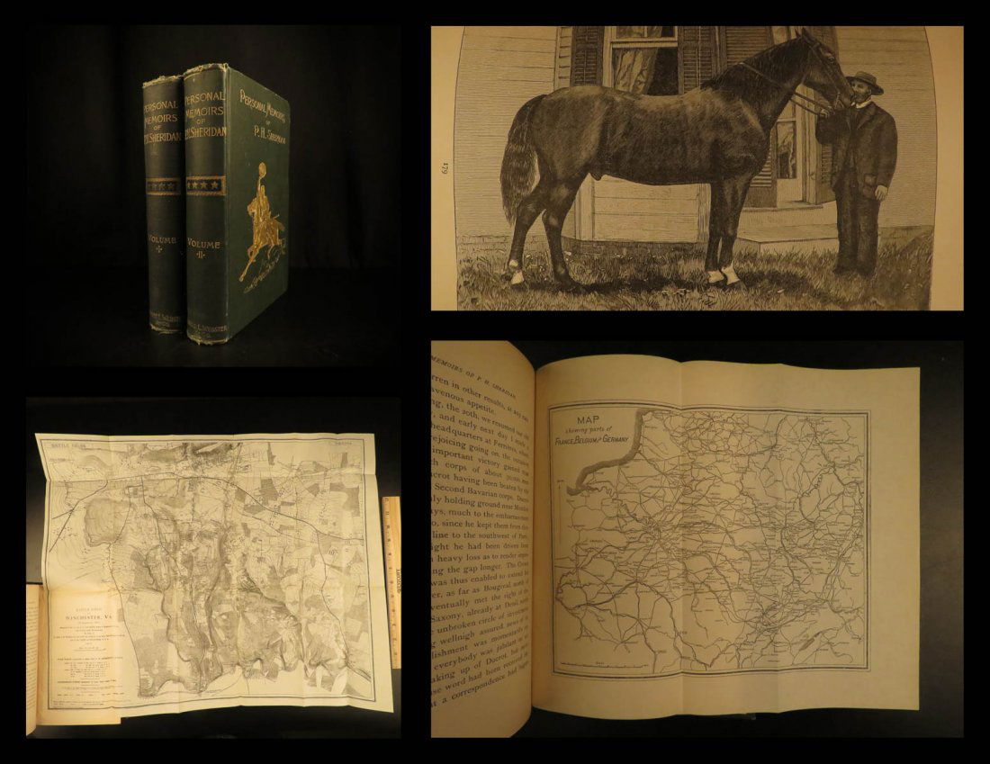 1888 1st ed Civil War General Sheridan Personal Memoirs (1 of 10)