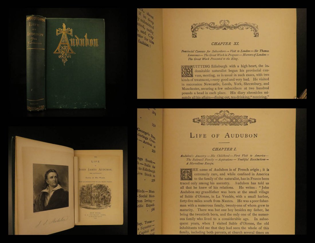 1890 Life of James Audubon BIRDS Travel Illustrated (1 of 10)