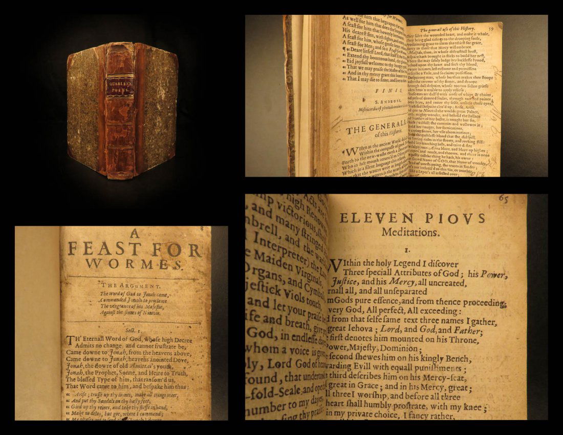 1638 Francis Quarles Divine Poems English Sonnets Job (1 of 10)