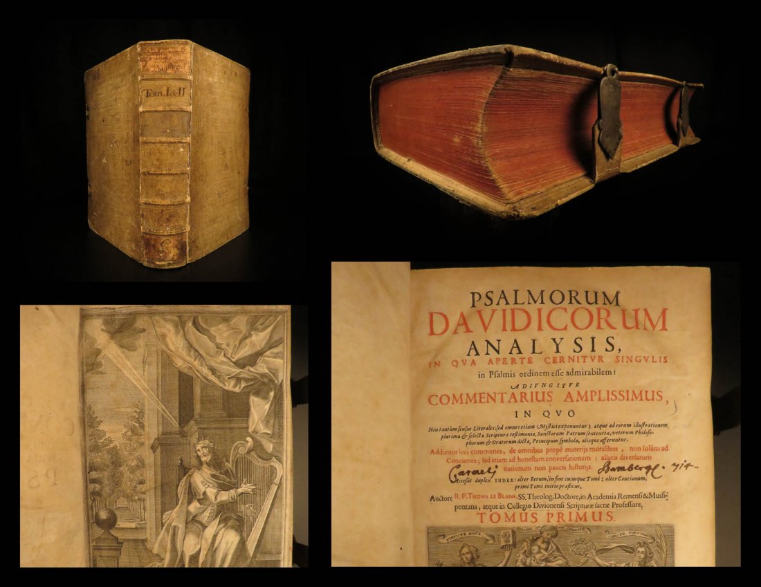 1697 HUGE FOLIO Analysis of BIBLE Psalms Le Blanc Latin (1 of 10)