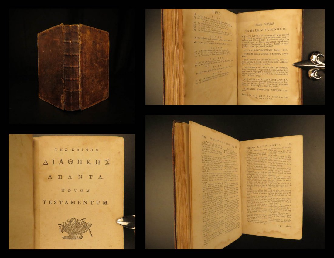1786 RARE Greek BIBLE New Testament Rivington London (1 of 9)