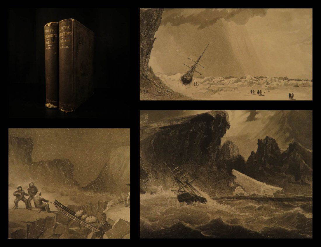 1856 1st ed Elisha Kane Arctic Explorations Voyages (1 of 10)