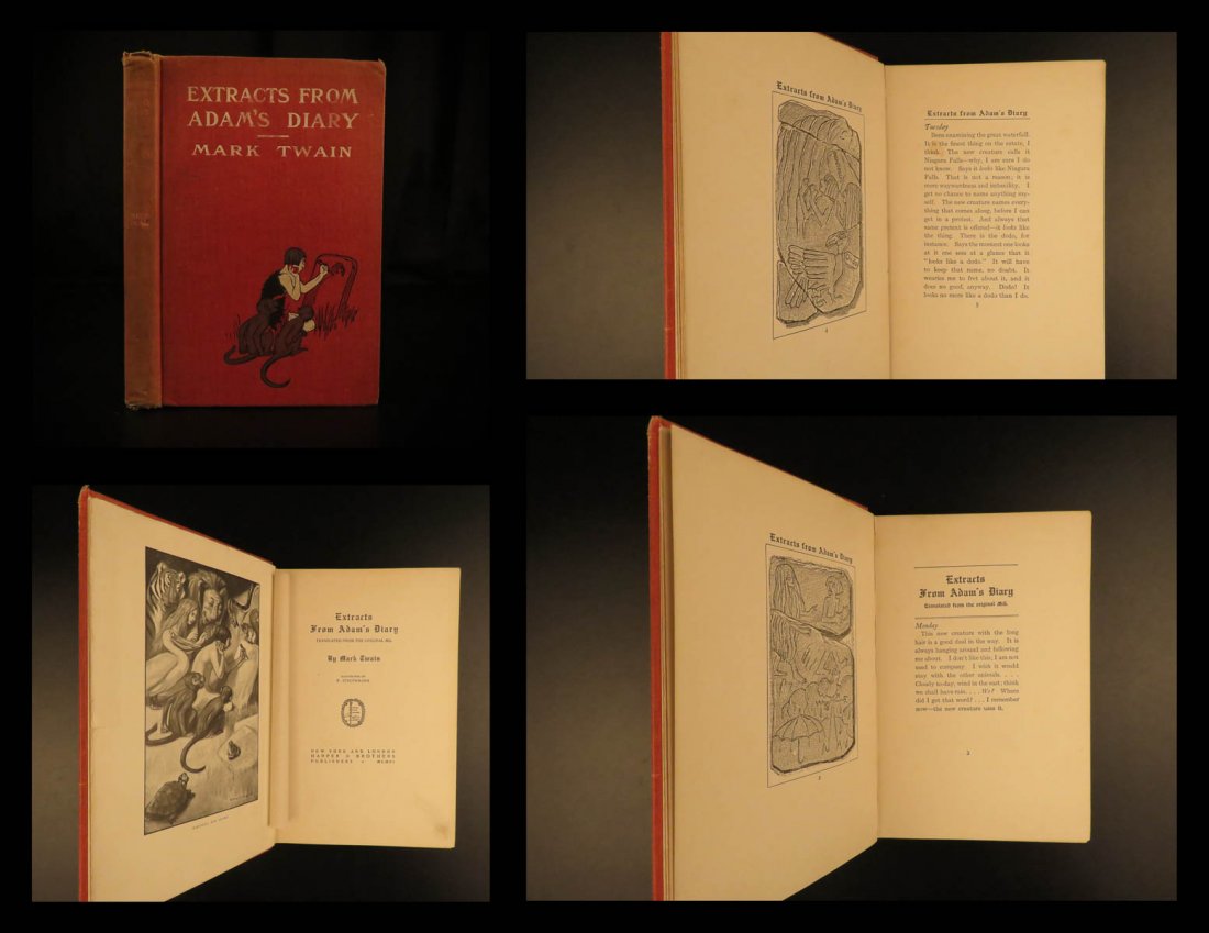 1906 Mark Twain Adam's Diary Extracts Fall of Man (1 of 10)