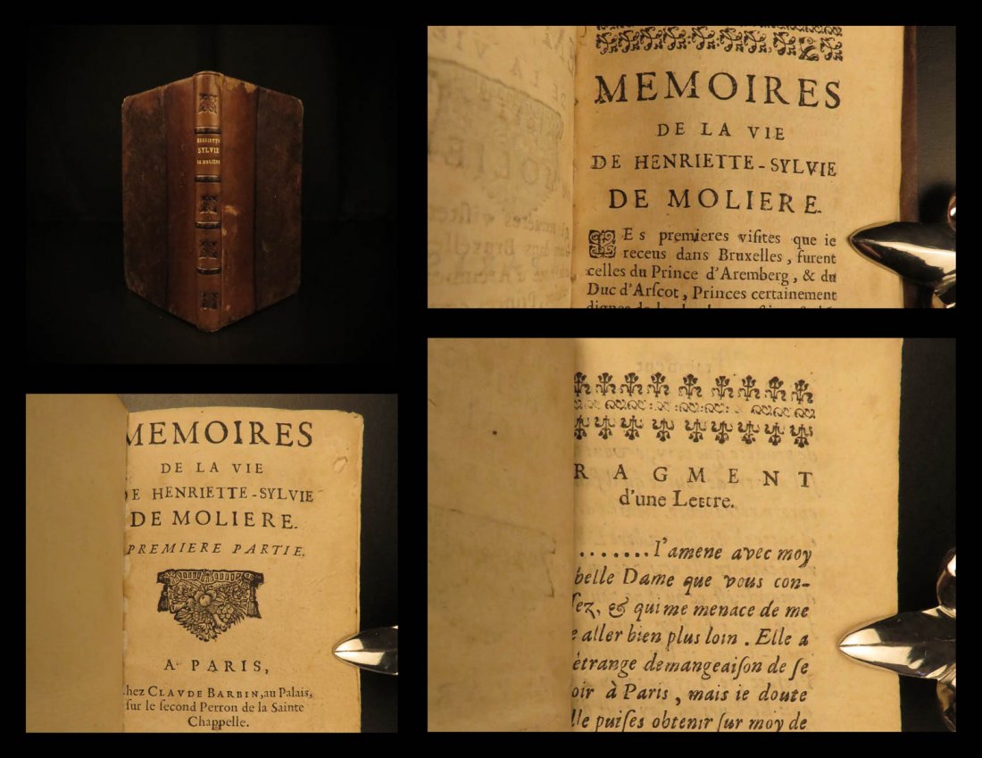 1674 MOLIERE Memoirs French Society Desjardins Villedie (1 of 10)