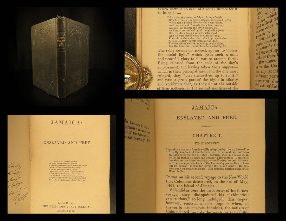 1846 1ed Jamaica Enslaved & Free Racism Slavery Negro: 1846 1ed Jamaica Enslaved & Free Racism Slavery Negro Abolition History Missions ‘Jamaica Enslaved and Free’ is attributed to Benjamin Luckock and is a history of Jamaica. It is told from an aboli