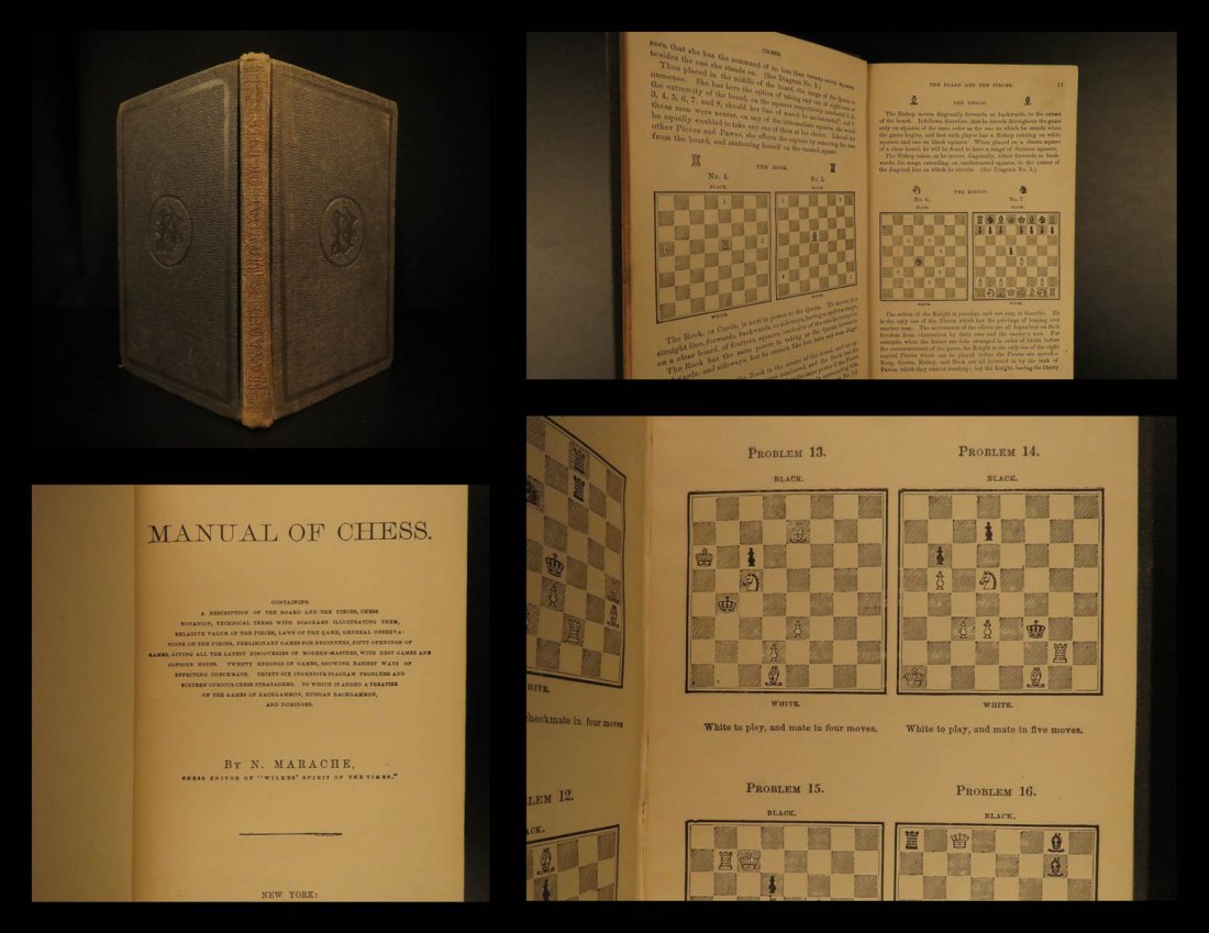 1866 1ed CHESS Napoleon Marache Manual Backgammon: 1866 1ed CHESS Napoleon Marache Manual Backgammon American Games Illustrated Napoleon Marache was a French-born chess expert from the 19th-century. While he was known for his gameplay, he is best reme