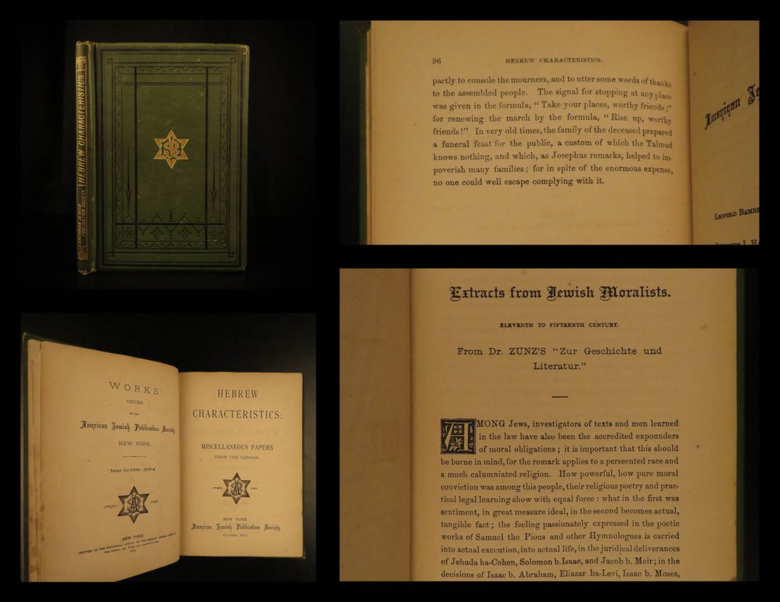 1875 1st ed Hebrew Characteristics Jewish Papers Zunz (1 of 10)