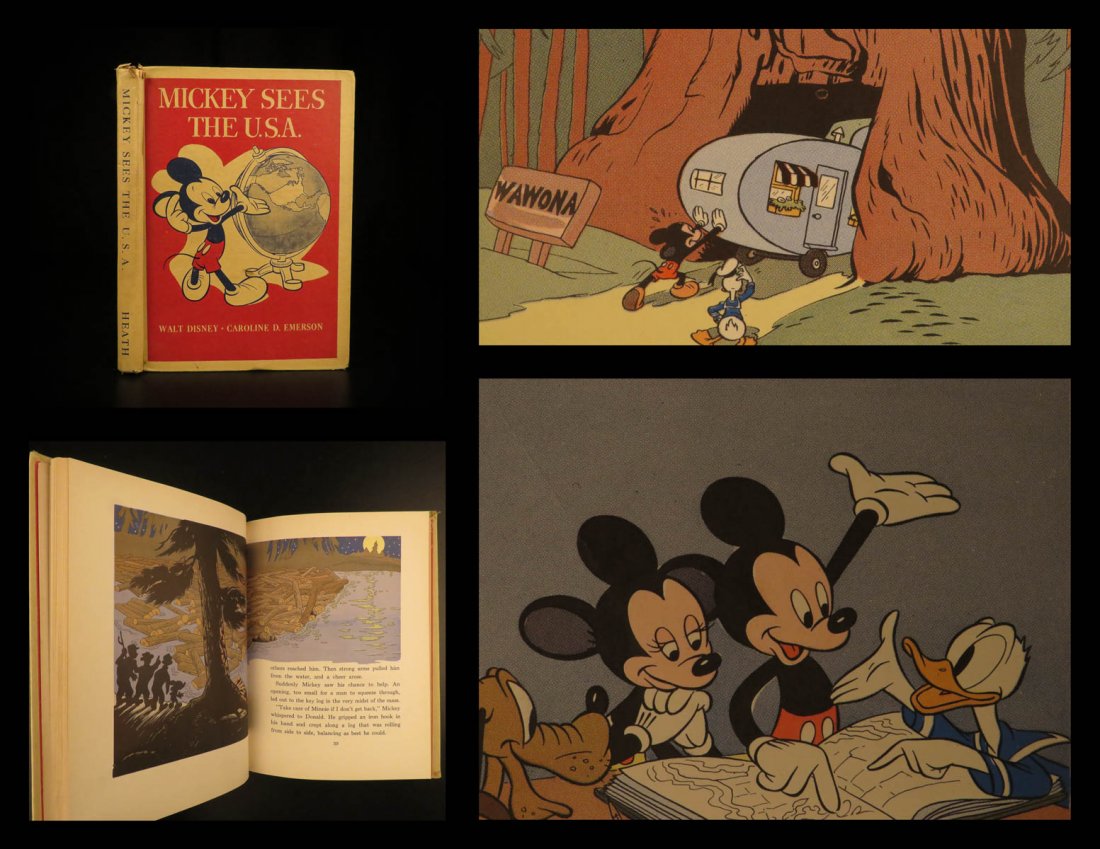 1944 1st ed Mickey Mouse sees the USA Walt DISNEY: 1944 1st ed Mickey Mouse sees the USA Walt DISNEY Donald Duck Color Illustrated “That’s the real trouble with the world. Too many people grow up.” – Walt Disney Mickey Mouse has long been one 