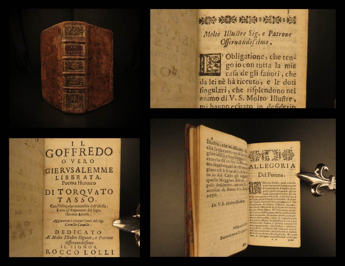 1676 Tasso Jerusalem Delivered CRUSADES Italian (1 of 10)