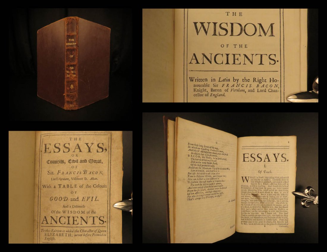 1701 Francis Bacon English ESSAYS Political Philosophy (1 of 10)